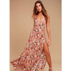 Everlasting bliss blush floral print maxi lulus